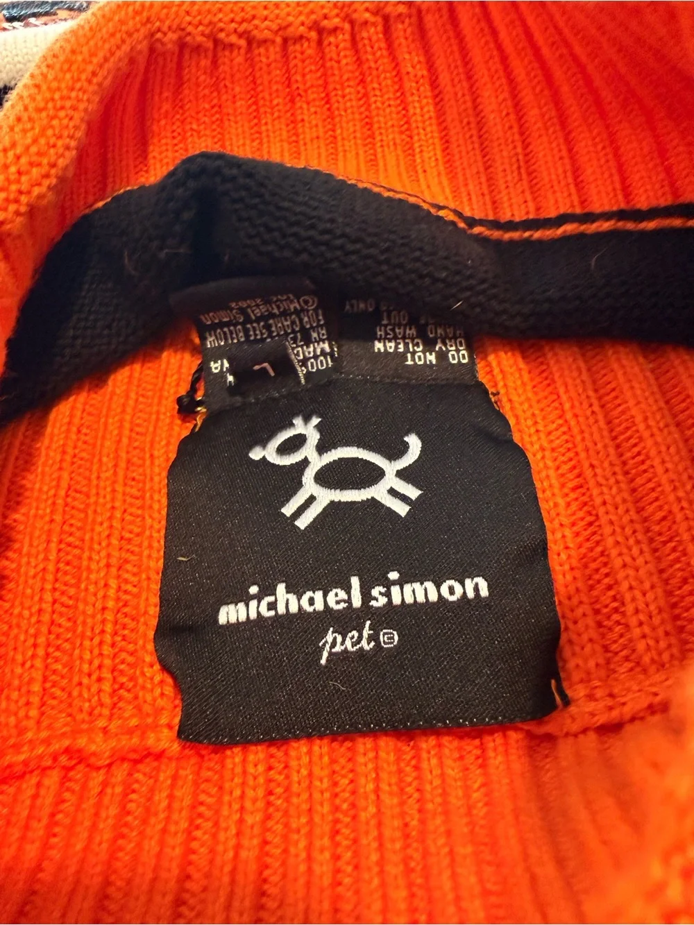Michael Simon Halloween Dog Sweater Size Large - Ghost Pumpkin Sequin Knit